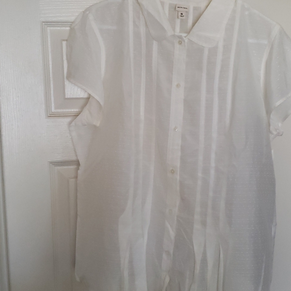 Pleated button up top